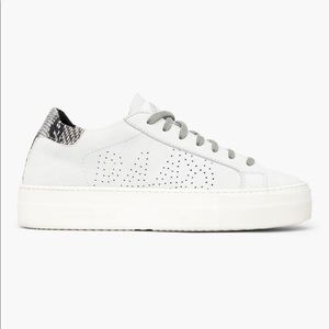 P448 White Snakeskin Thea Sneaker